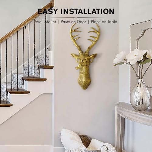 Montresor Deer Head Wall Mount Gold Decor Art