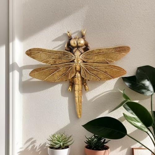 Personalized Gold Dragonfly Wall Sculpture Resin Home Decor