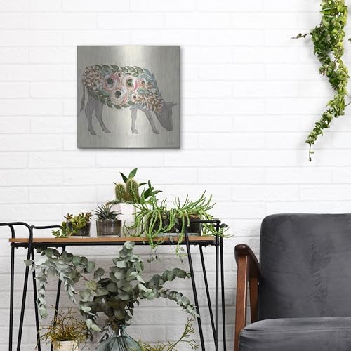 Annabelle the Cow Metal Wall Art 12x12