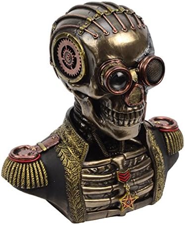 Veronese Design 75 Inch Tall Steampunk Secret Skeleton Band Uniform Bust Statue
