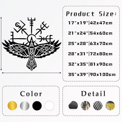Viking Metal Wall Decor - Nordic Eagle Art