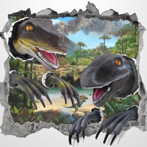SHOWFEICAT Mini 3D Dinosaur Wall Art Sculpture - Grey