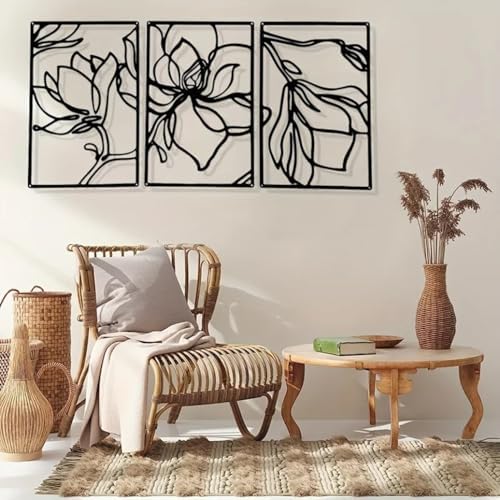 Modern Abstract Metal Flowers Wall Decor