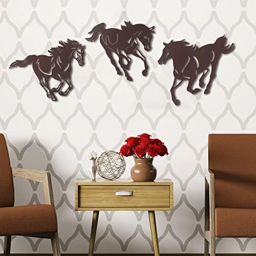 3 Pcs Metal Horse Wall Art Decor Rustic Western