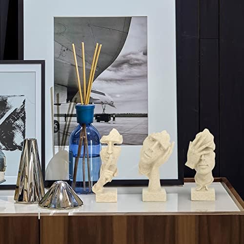 3 Pcs Thinker Statue Abstract Art Resin Decor