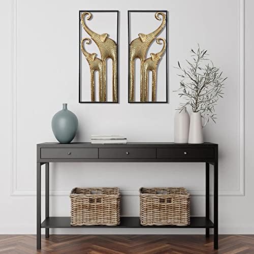 HKaikzo Set of 2 Gold Elephant Wall Art