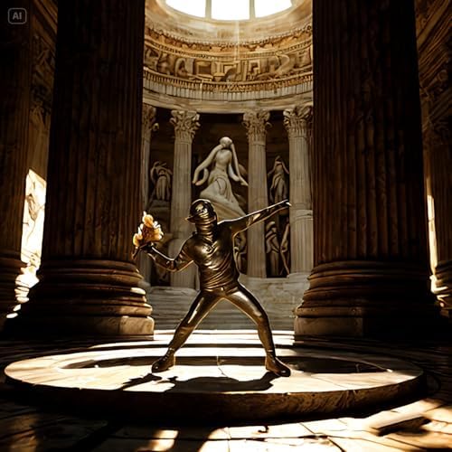 Banksy Flower Thrower Resin Statue - 86 Inch Black
