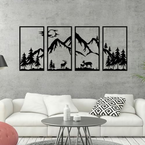 DUOOLN 4 Pcs Mountain Scene Metal Wall Decor 1