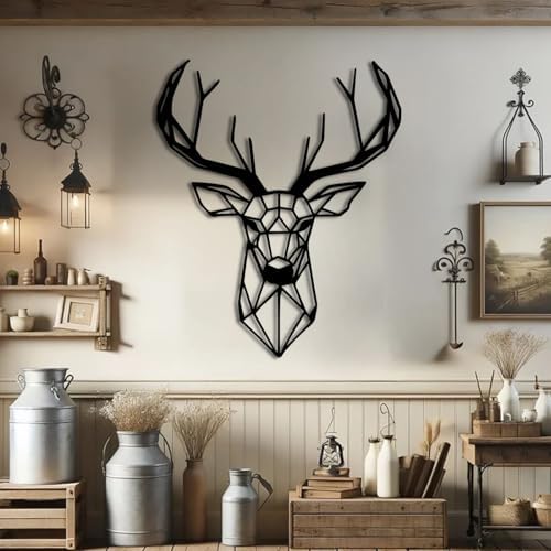 ENJOYOO Metal Deer Wall Decor Black 19x15in Wall Art