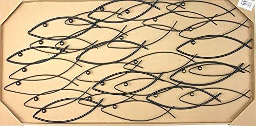 Bellaa 40 Inch Metal Fish Wall Art Sculpture