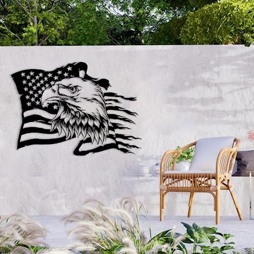 3D Metal Eagle Wall Art - Fourth of July Decor