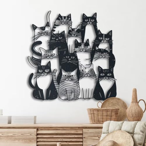 KT Wall Art Funny Cats Metal Wall Decor