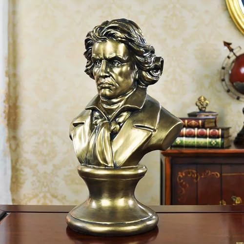 Beethoven Bust Statue 12 Inch Bronze Finish Resin Sculpture