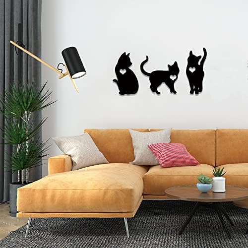 3pcs Black Cat Silhouette Wall Decor for Modern Home