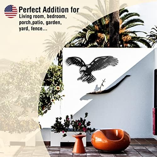 Eagle Decor Metal Wall Art 36x18 Black