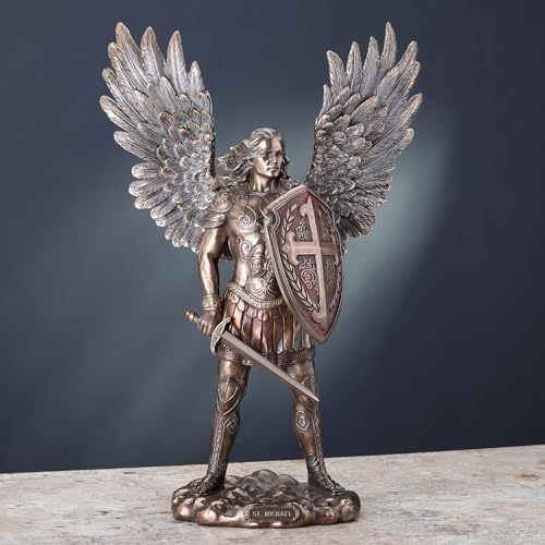 Veronese Design 14 Inch Saint Michael Statue Cold Cast Bronze