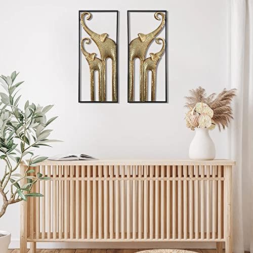 HKaikzo Set of 2 Gold Elephant Wall Art
