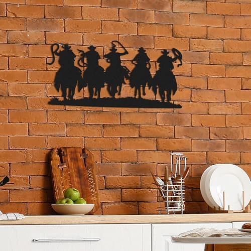 Zonon Western Cowboy Wall Decor Silhouette Hanging Art Black