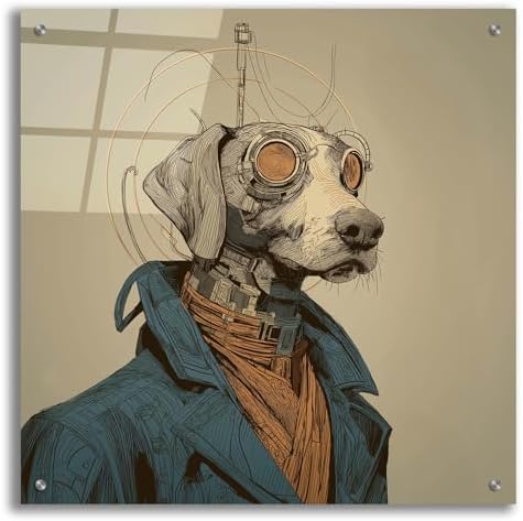 Epic Art Industrial Dog Wall Art 24x24