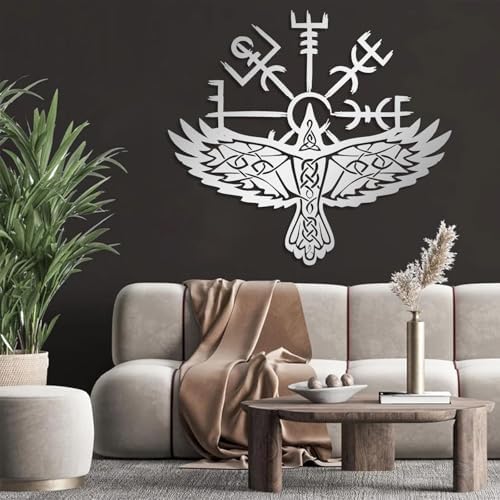 Viking Metal Wall Decor - Nordic Eagle Art
