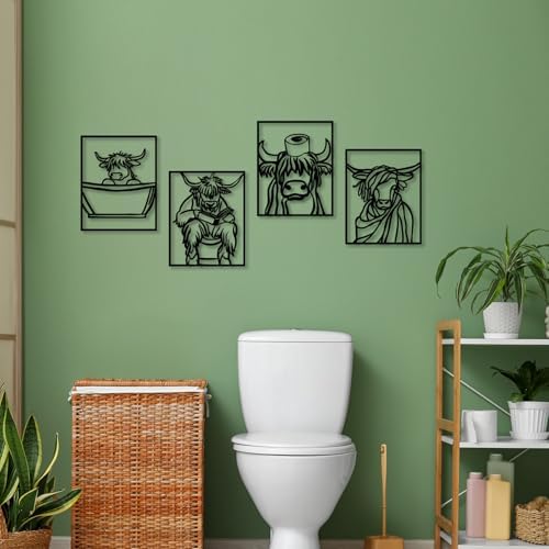 SPRWIND Metal Bathroom Wall Decor Set of 4