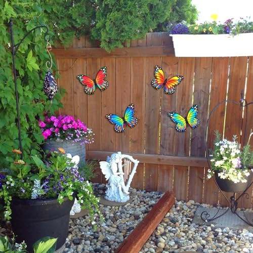 Oraytteo Metal Butterfly Wall Decor 4 Pack