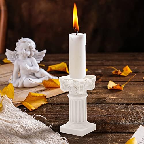 5Pcs Mini Roman Pillar Greek Columns White Resin Decorations