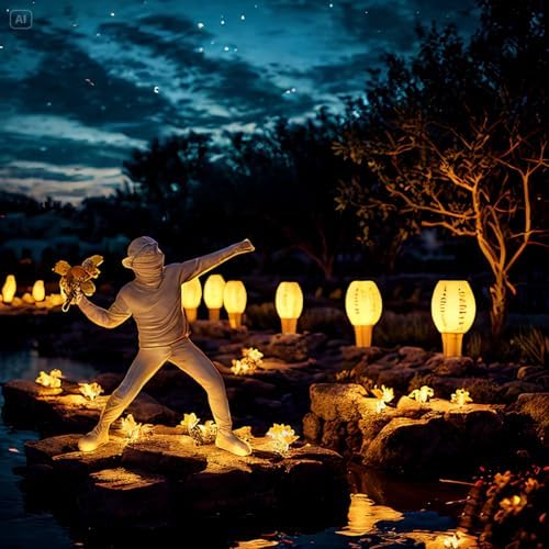 Banksy Flower Thrower Resin Statue Modern Home Decor 86White