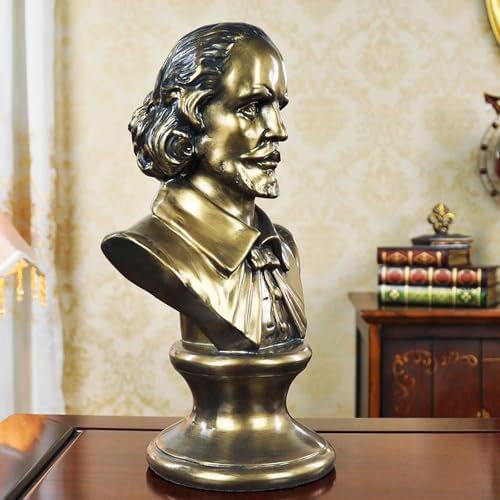 Shakespeare Bust Bronze Statue 12 Inches Resin Sculpture