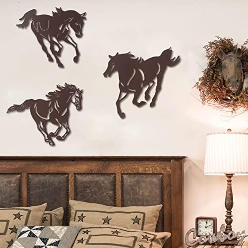 3 Pcs Metal Horse Wall Art Decor Rustic Western