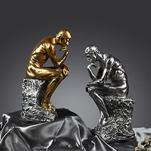 10 Inch Resin Thinker Statue Gold Collectible Figurine