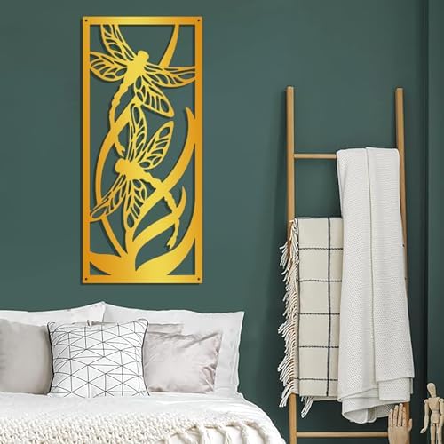 Dragonfly Metal Wall Art Decor Black 354 x 159
