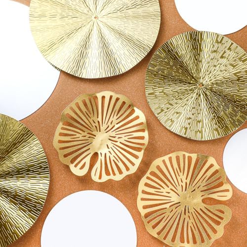 Hicarer 9 Pcs Circle Mirrors Metal Wall Decor Sculptures