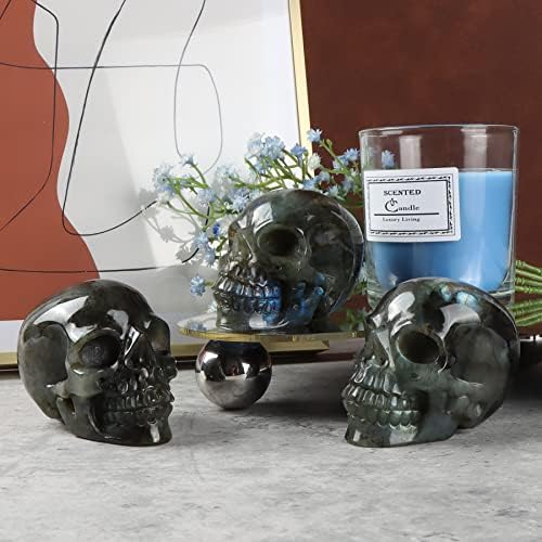 Artistone Energy Healing Labradorite Skull Statue