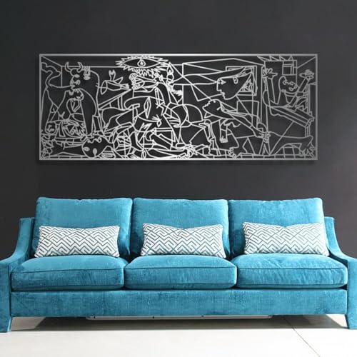 Fayholy Abstract Picasso Guernica Metal Wall Art 41x16