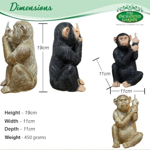 The Enchanted Garden Gold Rude Monkey Figurine Home Decor