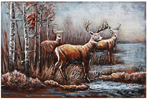 Empire Art Direct Deer Wall Art 3D Metallic SculptureReady to Hang48x32x26 in Brown