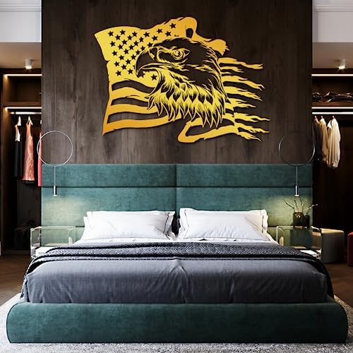 3D Metal Eagle Wall Art - Fourth of July Decor