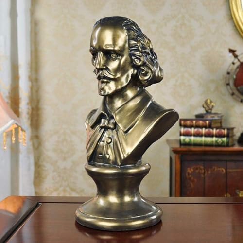 Shakespeare Bust Bronze Statue 12 Inches Resin Sculpture
