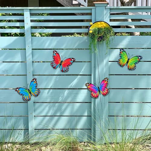 Oraytteo 4pcs Metal Butterfly Wall Decor Set