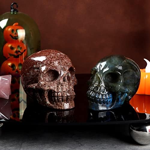 Artistone Energy Healing Labradorite Skull Statue