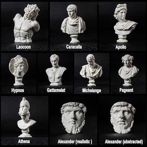 Greek Roma Bust Figurine Set A Statue Collection