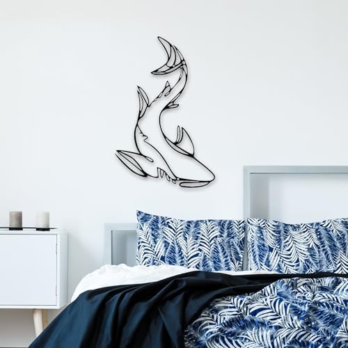 Xedatric Shark Metal Wall Decor - Coastal Nautical Sculpture