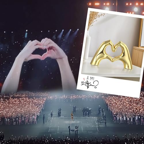 Gold Heart Hands Sculpture for Home Decor