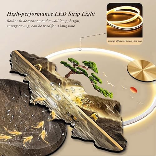 3D Landscape Metal Wall Art with LED Light