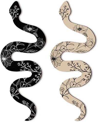Gerrii Set of 2 Earthy Wall Decor Wooden Snake Art
