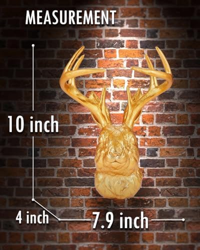 Pumdut Jackalope Wall Mount - Golden Animal Head Sculpture