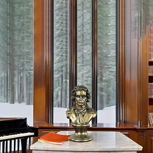 Beethoven Bust Statue 12 Inch Bronze Finish Resin Sculpture