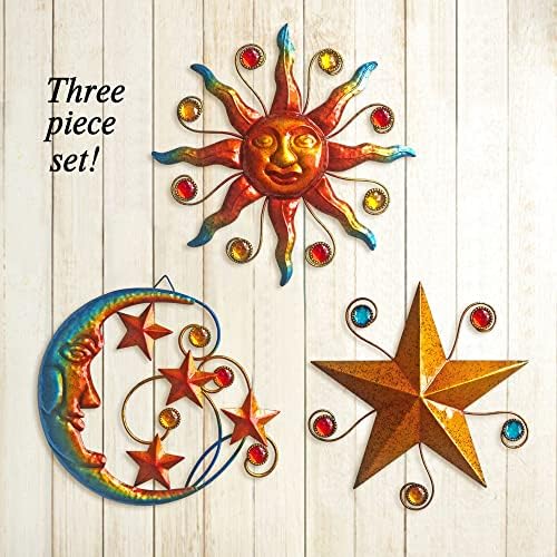 Limygus Set of 3 Wall Art Sculptures - Celestial Decorations