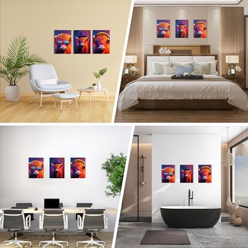 JOY CONCEPT Highland Cow Wall Art Set of 3